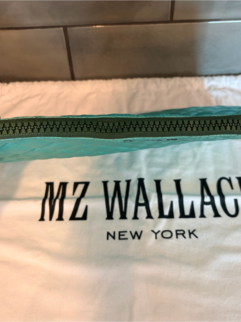 MZ Wallace Large Metro Pouch Aqua Teal - Picture 6 of 11